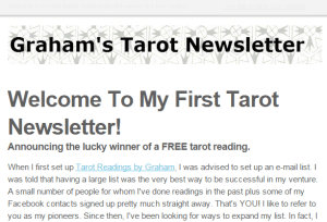 Graham s Tarot Newsletter Issue  1   Announcing the winner of a free reading